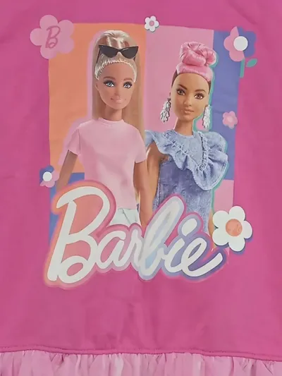 Barbie Freizeitkleid Mädchen Gr. 134-140 Pink Feminin Logo-Print Tüllrock
