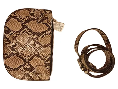 Zara Gürteltasche Schlangenmuster Damen Crossbody Braun Beige NEU