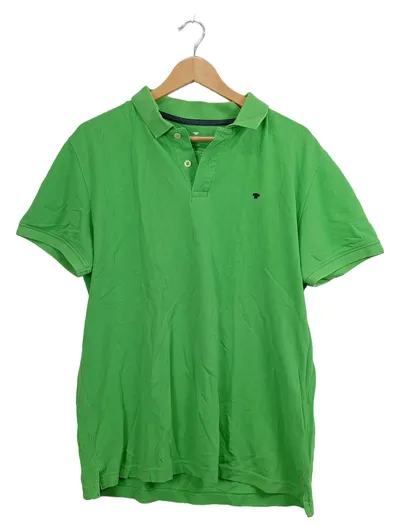 Tom Tailor Herren Poloshirt Gr. L grün Baumwolle Casual kurzarm