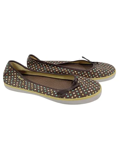 Keds Ballerinas Damen Gr. 42,5 Braun Polka Dot Punkte Schleife Canvas