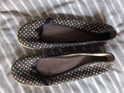 Keds Ballerinas Damen Gr. 42,5 Braun Polka Dot Punkte Schleife Canvas