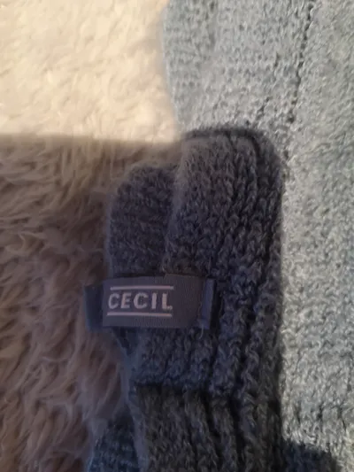 CECIL Damen Schal Strickschal Grau Fransen Strukturmuster 280 cm Lang