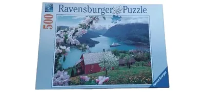 Ravensburger Puzzle 500 Teile Norwegen Fjord Landschaft Premium Holzhaus