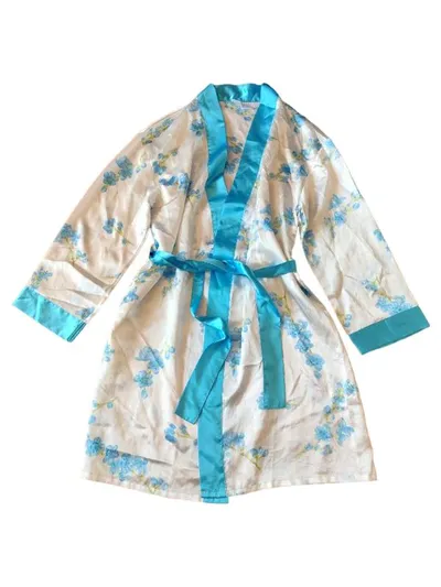 Simone Damen Morgenmantel Gr. 32 Blumenmuster Mehrfarbig Polyester