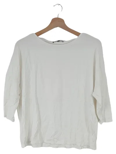 SOMEDAY Damen Pullover Gr. 36/S Weiß Casual Basic Viskose 3/4-Arm