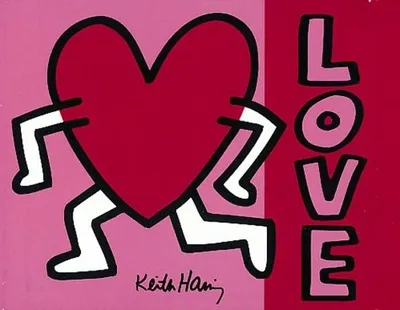 Keith Haring Bild LOVE Herz Modern Farbenfroh Kunstdruck Pop Art Deko