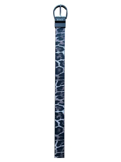 DKNY Damen Gürtel Gr. 85 Schwarz Tierdruck Modisch Leopard