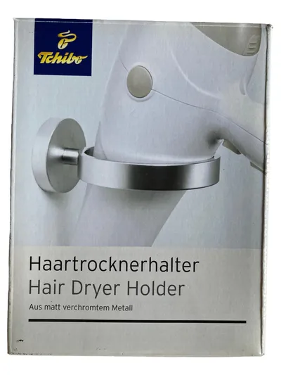 Tchibo Haartrocknerhalter Silber Wandhalterung Bad Föhn Halter