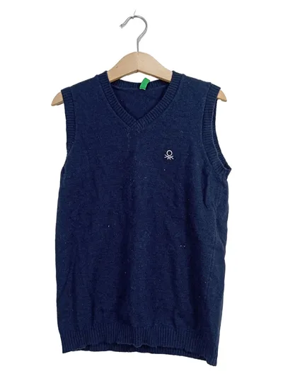 United Colors of Benetton Pullunder Kinder Gr. 128 (7-8 Jahre) Blau Strickweste