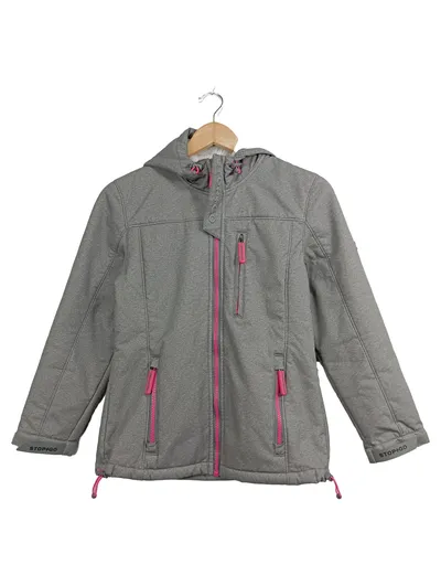 STOP+GO Mädchen Outdoorjacke Winterjacke Gr. 152 Grau