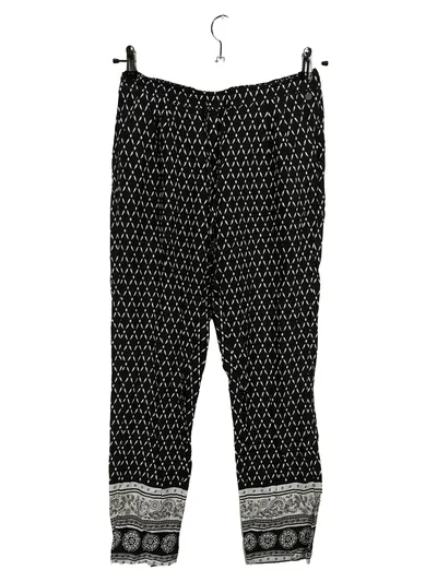 Zabaione Damen Hose Gr. 38 Schwarz Weiß Geometrisch Muster Boho