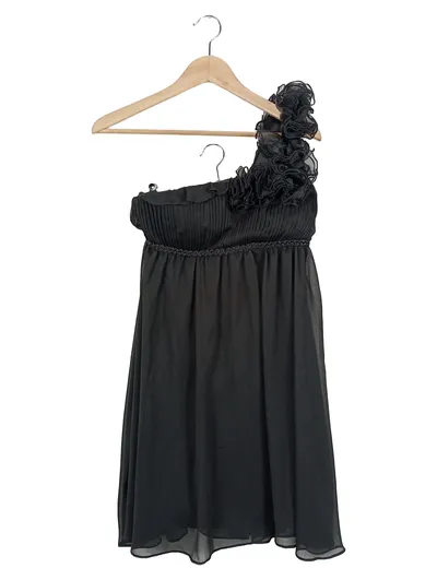 ASHWI Cocktailkleid Damen Gr. 36/S Schwarz Elegant Rüschen One-Shoulder