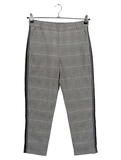 ZARA TRAFALUC Damen Anzughose S 36 Grau Kariert Business Hose Seitenstreifen