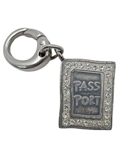 FOSSIL Schlüsselanhänger Passport Silber Damen Elegant mit Strass