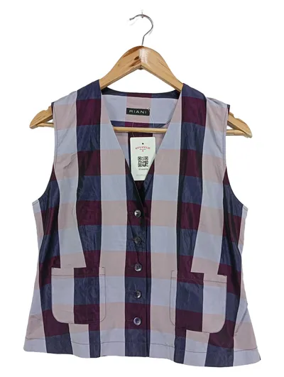 RIANI Leichte Weste Damen Gr. 38/M Mehrfarbig Kariert Casual Modern