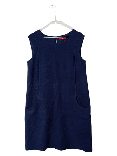 s.Oliver Damen Strickkleid Gr. 38/M Wolle Dunkelblau Ärmellos