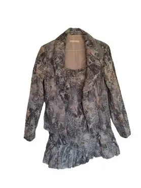 CARLO COLUCCI Damen Kostüm Rock 40/L Mehrfarbig Elegant Blazer Set
