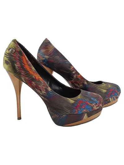 Blink Damen Pumps High Heels Gr. 38 Mehrfarbig Plateau Stiletto Gold
