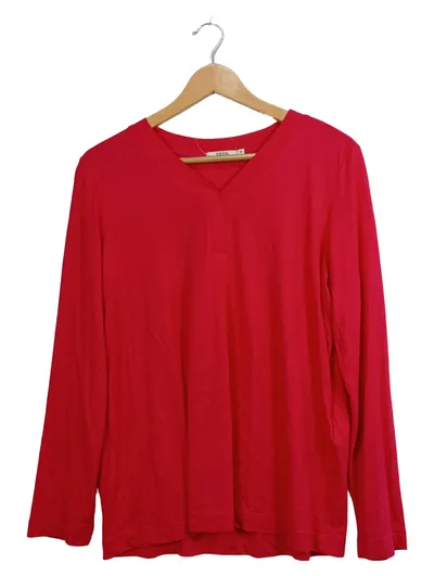 CECIL Langarmshirt Damen Gr. 38 M Rot Basic Baumwolle Modal Freizeit