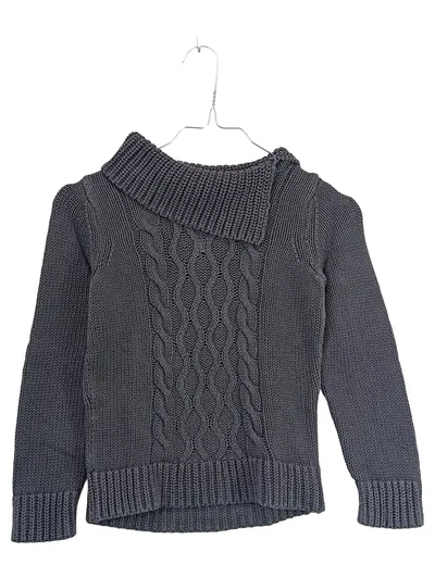Palomino Pullover Strickpullover Rollkragen Zopfmuster Grau Gr. 116 Baumwolle