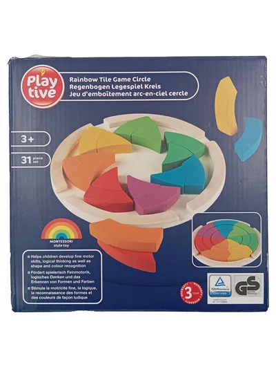 PLAYTIVE Motorikschleife Holz Mehrfarbig Montessori Spielzeug ab 36 Monate
