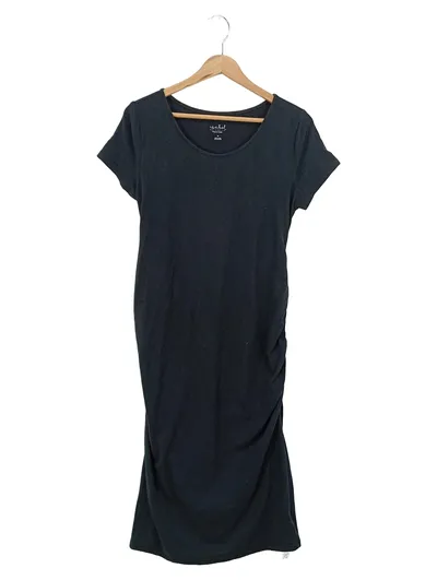 INGRID & ISABEL Damen Freizeitkleid Midikleid Schwarz Gr. 38/M Casual Raffungen