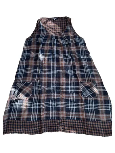 Deerberg Damen Freizeitkleid Kariert Gr. 40 Braun Casual