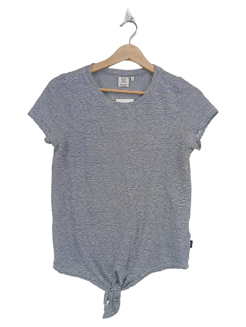ANTI BLUE Damen T-Shirt Gestreift mit Knoten Gr. 34/XS 1
