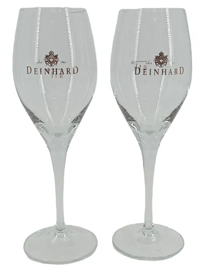 2x Deinhard Sektglas Champagnerglas mit Wappen Logo seit 1843 0,1l