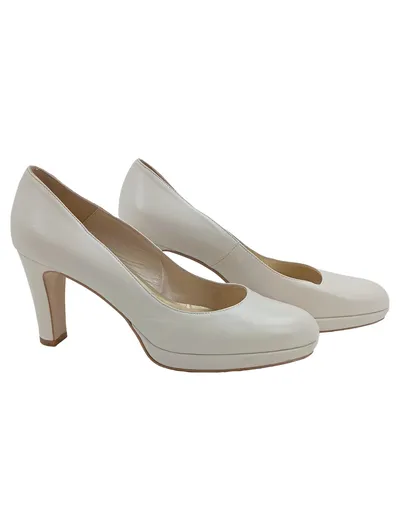 Nina Fiarucci Damen Pumps Gr. 38 Beige Creme Leder Hochzeit Elegant