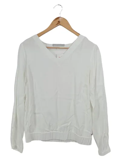 BETTY & CO Damen Bluse Gr. 36/S Weiß Viskose Casual Minimalistisch