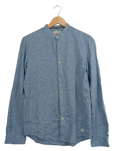TOM TAILOR Denim Herren Freizeithemd Langarm Baumwolle Blau Gr. S
