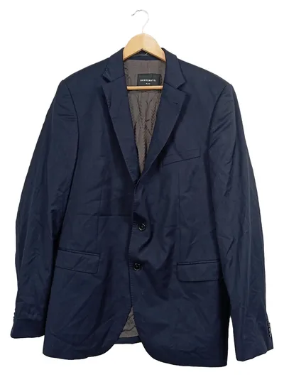 Benvenuto Black Herren Sakko Gr. 102 Blau Wolle Business Blazer