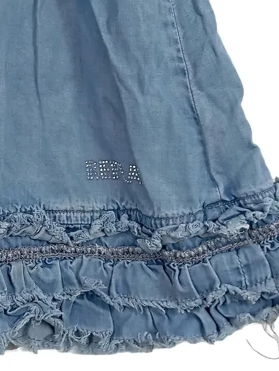 Replay Mädchen Jeanskleid Gr. 98 Blau Lyocell Rüschen Kleid