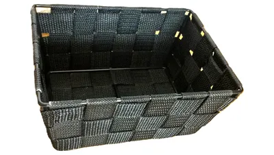 WENKO Aufbewahrungskorb Korb Modern Schwarz Polyester Rechteckig