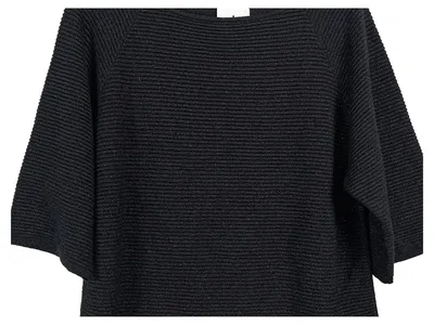 Betty Barclay Damen Pullover Gr. 44 XXL Schwarz Glitzer Lurex Rippstrick Modern