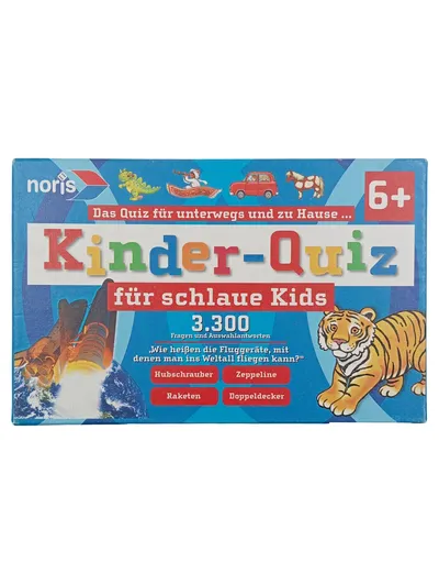 NORIS Quizspiel Kinder Lernspiel Allgemeinwissen 3300 Fragen Tiger ab 6 Jahre
