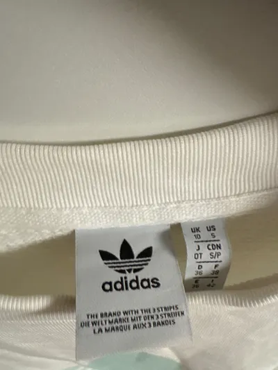 Adidas Originals Damen Sweatshirt Trefoil Logo Weiß Mint Gr. 36/S