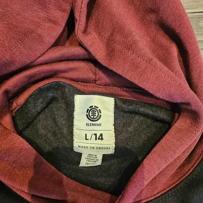 Element Kapuzenpullover Kinder Gr. L/164 Schwarz Rot Hoodie Skate