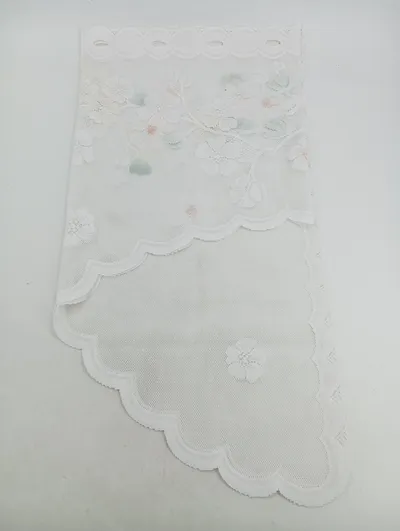 ALBANI Spitzenvorhang Blumenmuster Klassisch Weiß 71x148cm Alltag Polyester