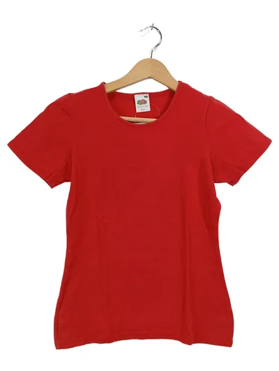 Fruit of the Loom Damen T-Shirt Lady-Fit Gr. 34/XS Rot Basic Kurzarm