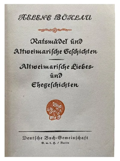 Ratsmädel & Altweimarische Geschichten Helene Böhlau Taschenbuch Deutsch