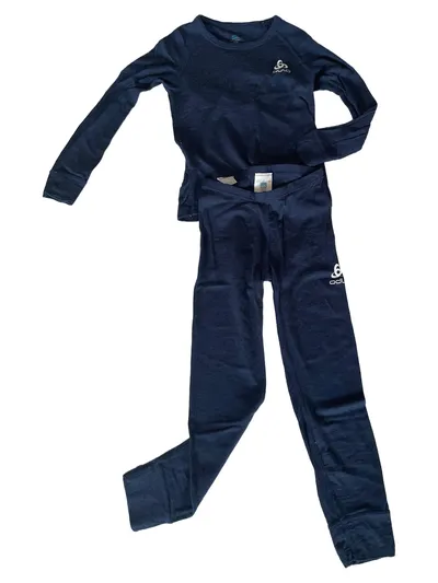 Odlo Funktionswäsche Set Kinder Größe 116 Wolle Blau