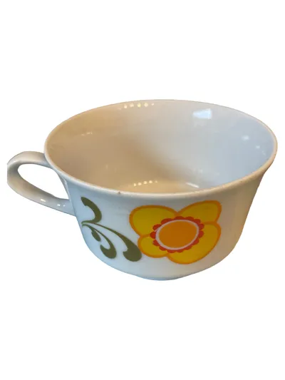 Kahla Tasse Retro Mehrfarbig Blumenmuster Porzellan Vintage Kaffee Tee Becher