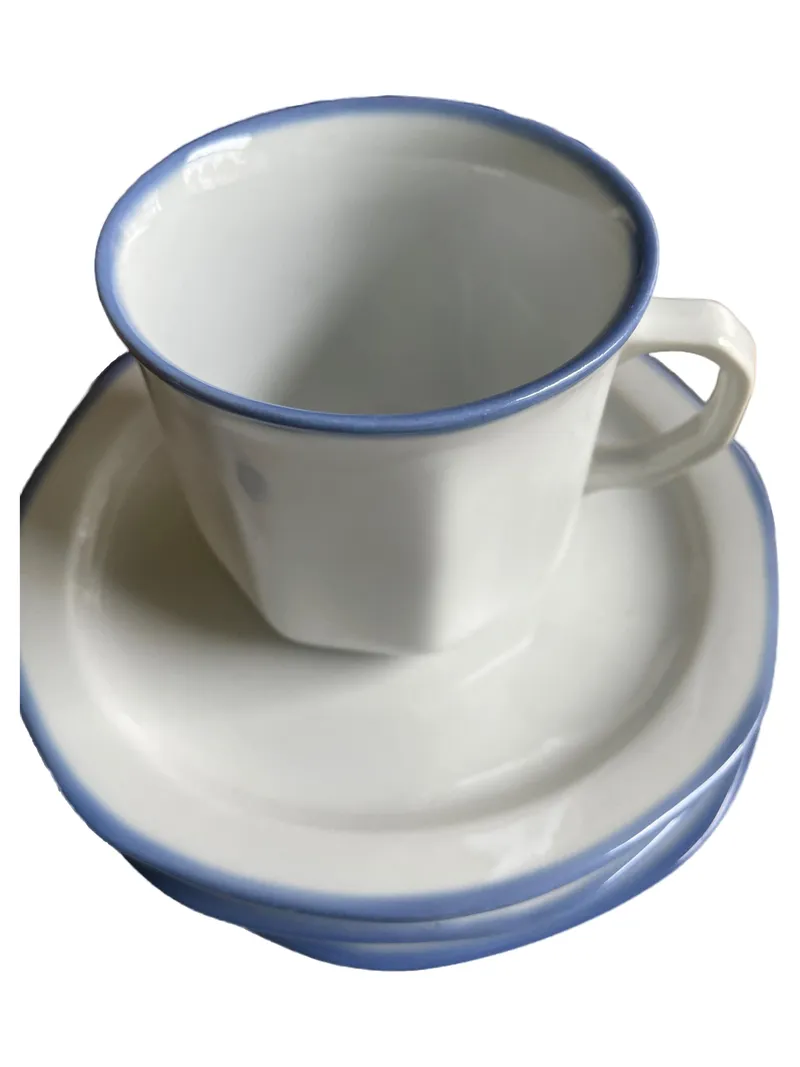 Burg Lindau Tasse und Untertasse Porzellan Weiß Klassisch Größe M 1