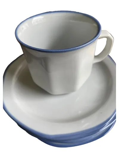 Burg Lindau Tasse Unterteller Porzellan Weiß Klassisch M