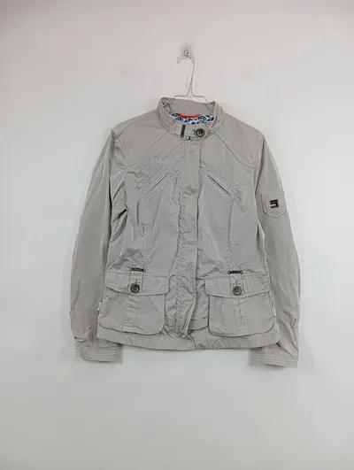 Cinque Damen Jacke Übergangsjacke Gr. 36 S Beige Stehkragen Casual Frühling