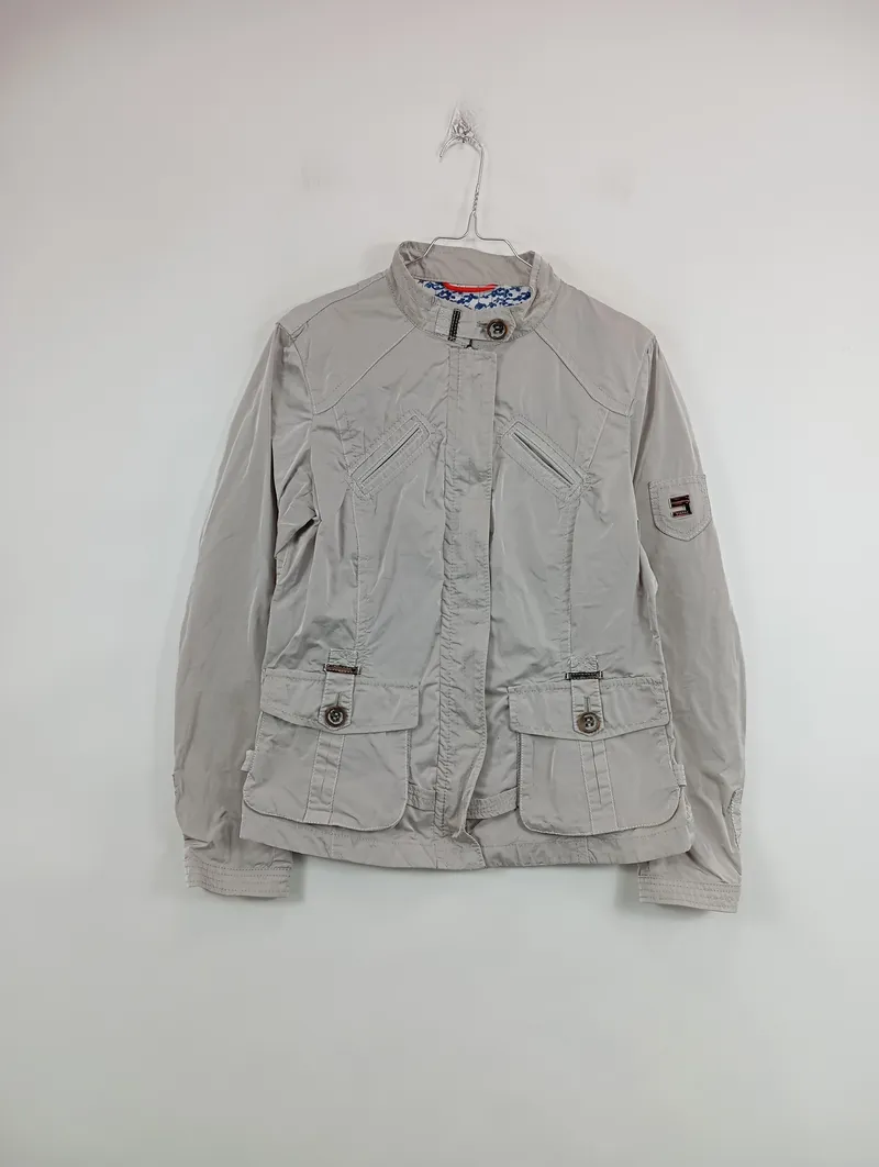 Cinque Damen Jacke Übergangsjacke Gr. 36 S Beige Stehkragen Casual Frühling 2