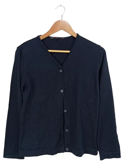Greiff Strickjacke Herren Gr. L Blau Schurwolle Business Cardigan