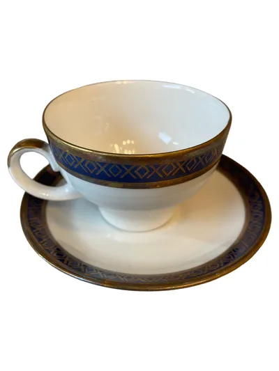 Kahla Tasse mit Unterteller Klassisch Mehrfarbig Keramik M 200ml